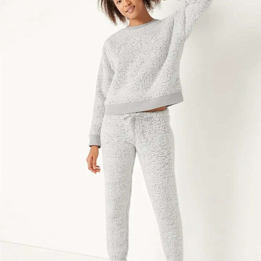 Victorias Secret PINK Sherpa Sweater and Jogger